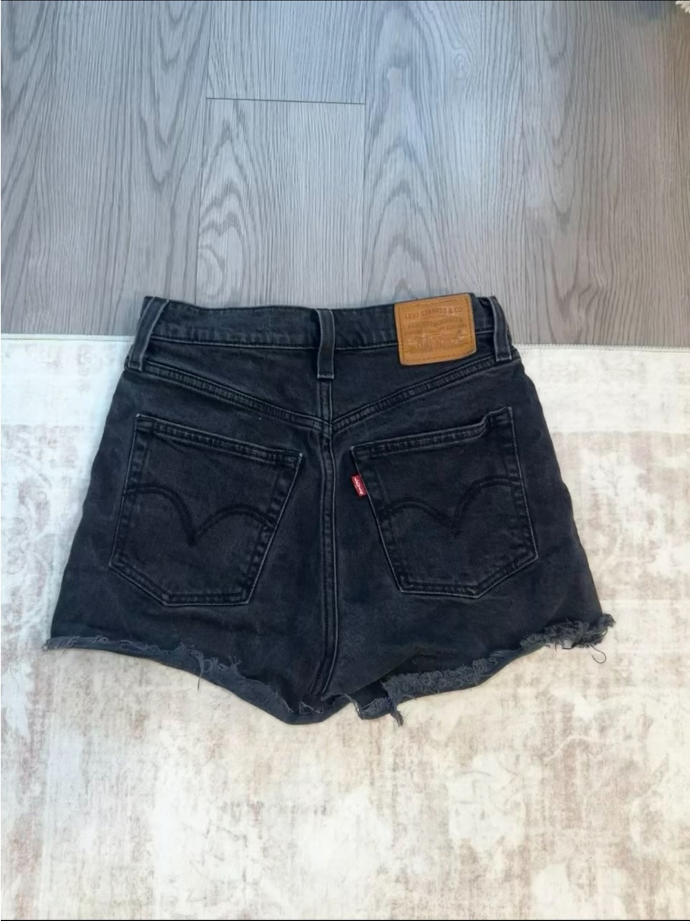 Levi's Black Cutoff Denim Shorts with Raw Hem